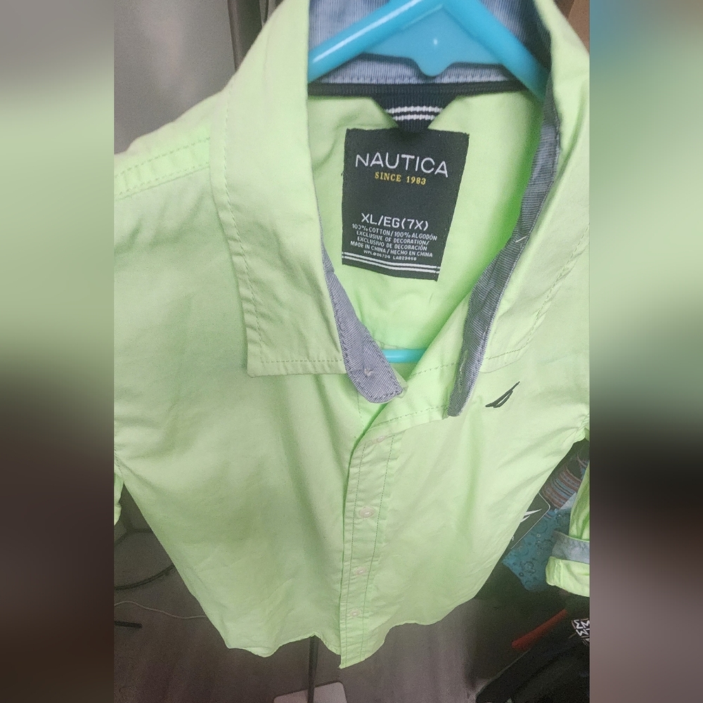 Nautica Kids Light Green Button Down Shirt